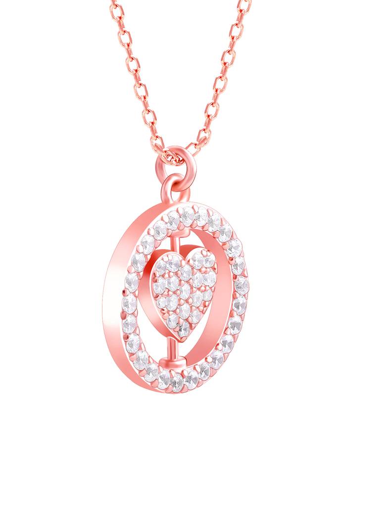 Giva 925 Silver Rose Gold Custom Endless Love Pendant With Link Chain : PD02392