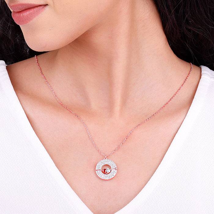 Giva 925 Sterling Silver Rose Gold Custom I Love You Pendant With Link Chain|Gift For Vale : PD02394