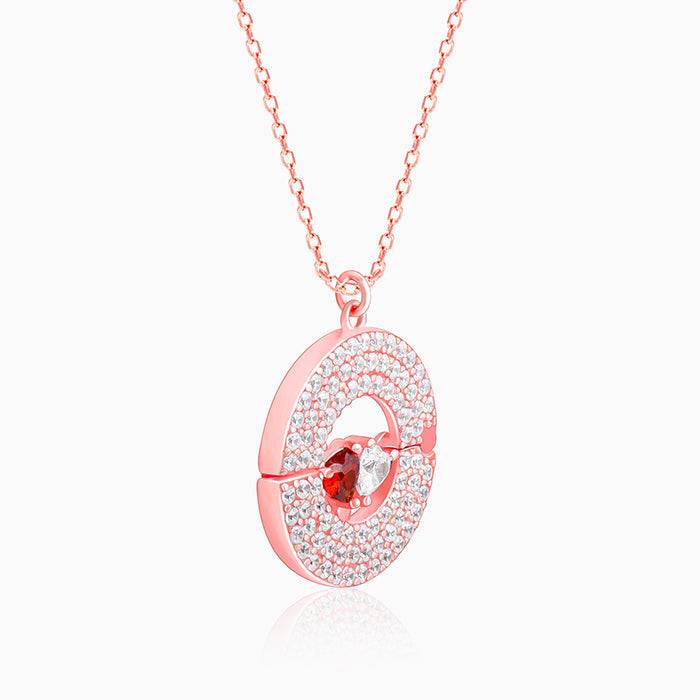 Giva 925 Sterling Silver Rose Gold Custom I Love You Pendant With Link Chain|Gift For Vale : PD02394
