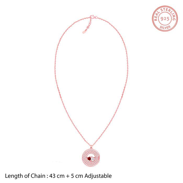 Giva 925 Sterling Silver Rose Gold Custom I Love You Pendant With Link Chain|Gift For Vale : PD02394