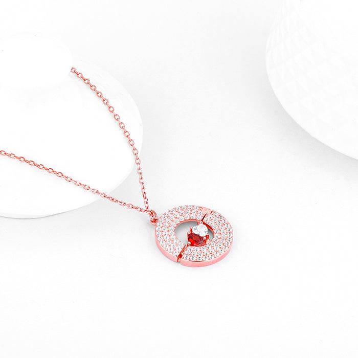 Giva 925 Sterling Silver Rose Gold Custom I Love You Pendant With Link Chain|Gift For Vale : PD02394