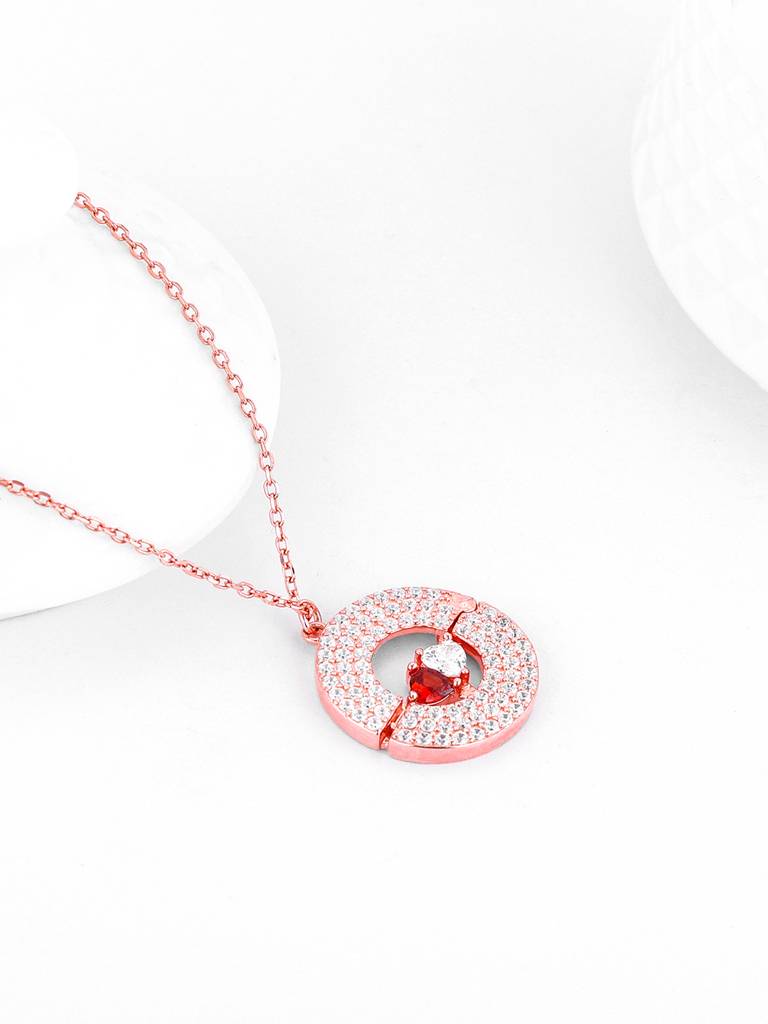 Giva 925 Silver Rose Gold Custom Te Amo Pendant With Link Chain : PD02395