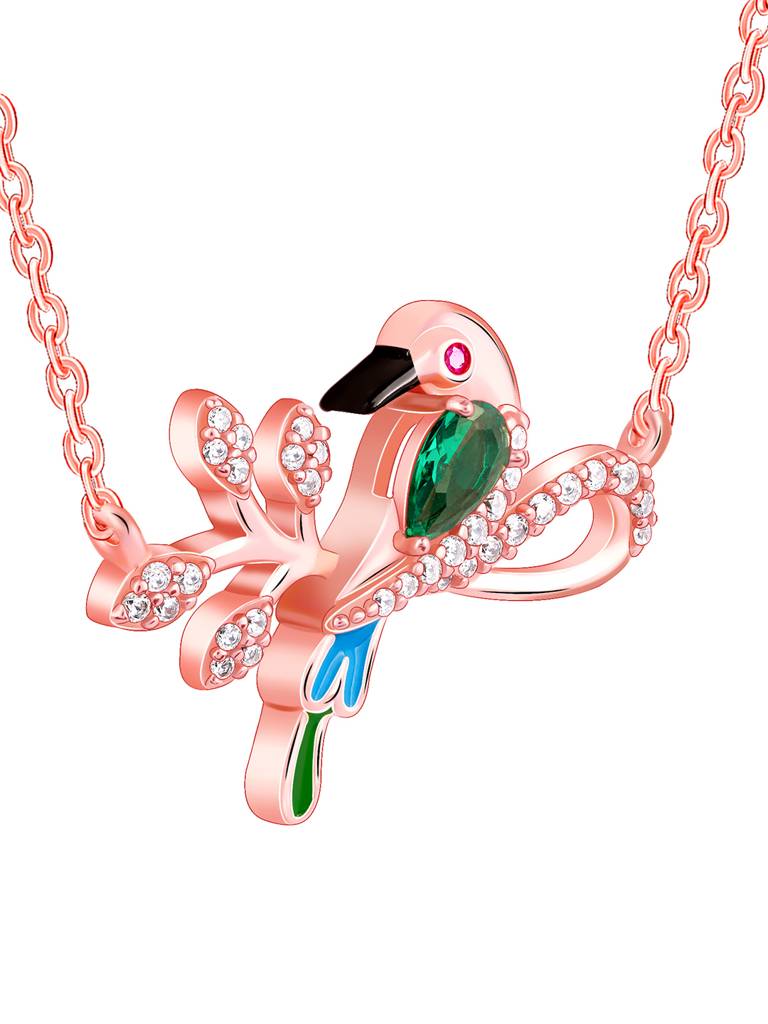 925 Silver Rose Gold Woody Bird Set Of Four For Women : PD02401ER02629BR0990R01692