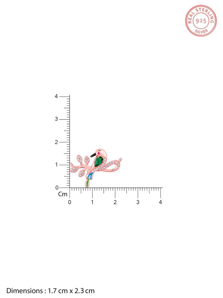 925 Silver Rose Gold Woody Bird Set For Women : PD02401ER02629