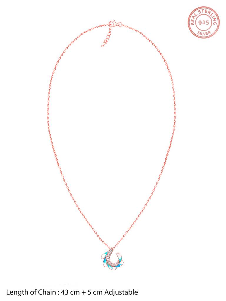 925 Silver Rose Gold Wing Flap Set For Women : PD02405ER02632