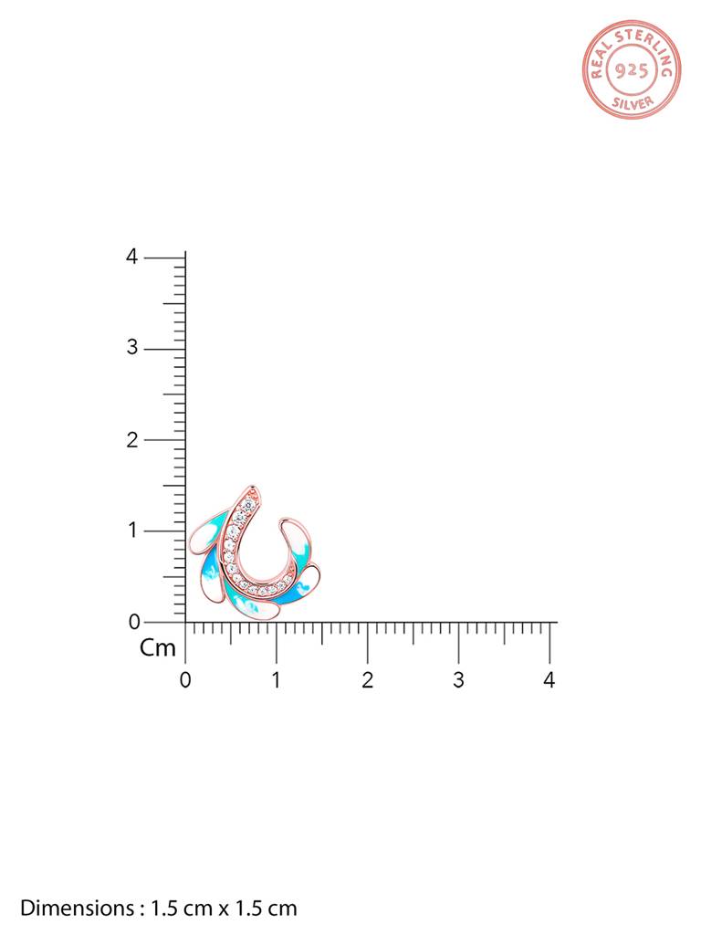 925 Silver Rose Gold Wing Flap Set For Women : PD02405ER02632