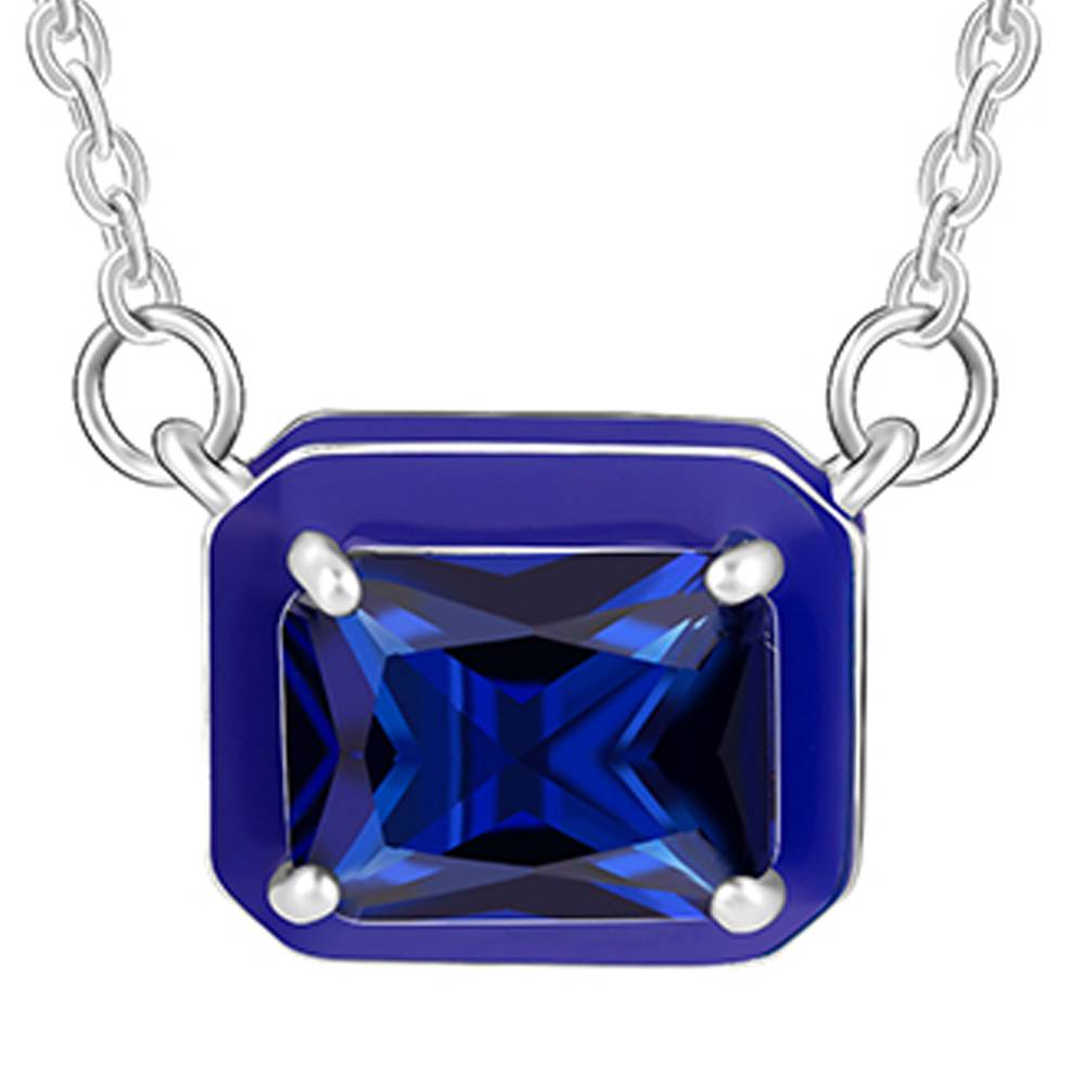 Giva 925 Silver Royal Blue Pendant With Link Chain : PD02413