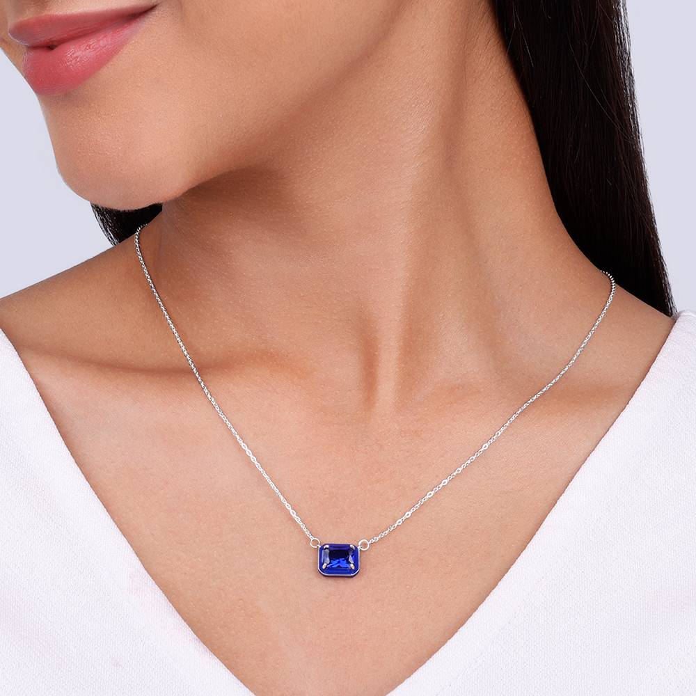 Giva 925 Silver Royal Blue Pendant With Link Chain : PD02413