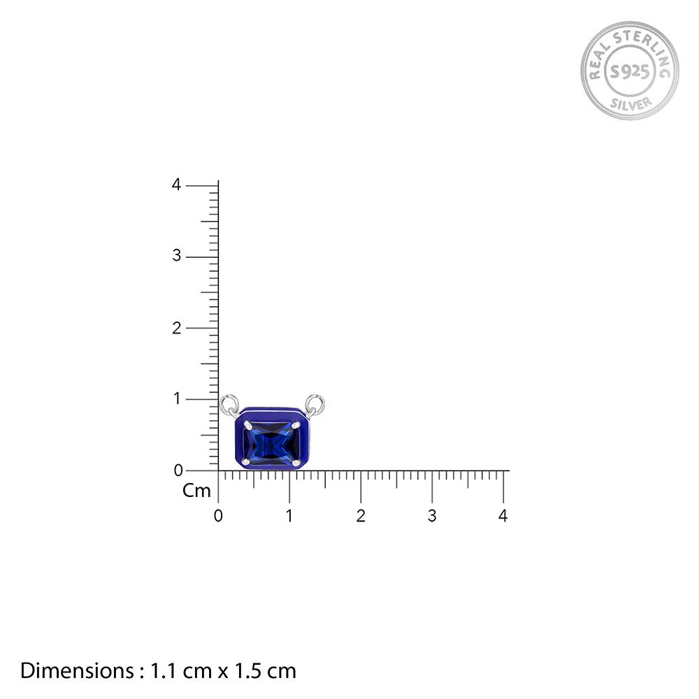 Giva 925 Silver Royal Blue Pendant With Link Chain : PD02413