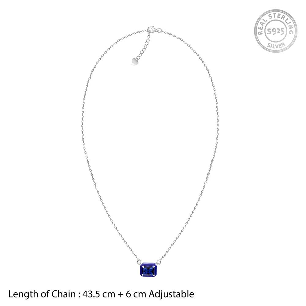 Giva 925 Silver Royal Blue Pendant With Link Chain : PD02413