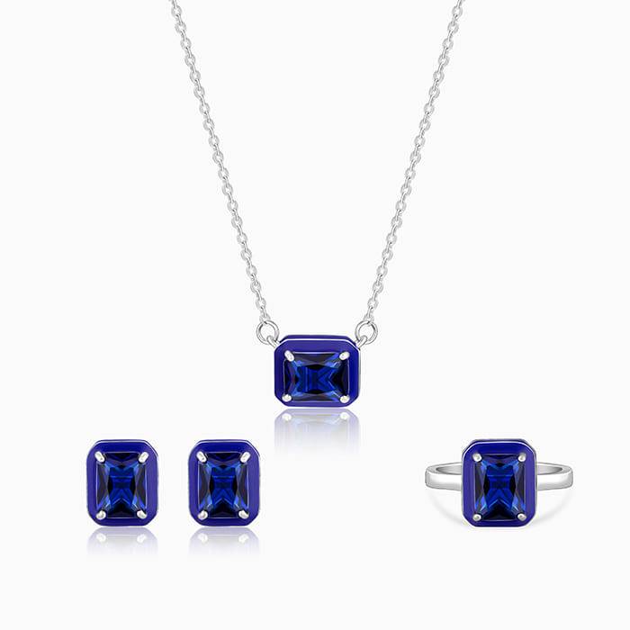 Giva 925 Sterling Silver Royal Blue Set Of Three| Gifts For Women And Girls | With Certifi : PD02413ER02643R01694