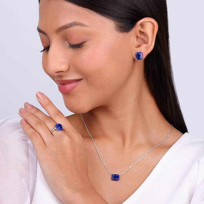 Giva 925 Sterling Silver Royal Blue Set Of Three| Gifts For Women And Girls | With Certifi : PD02413ER02643R01694
