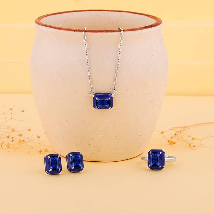 Giva 925 Sterling Silver Royal Blue Set Of Three| Gifts For Women And Girls | With Certifi : PD02413ER02643R01694