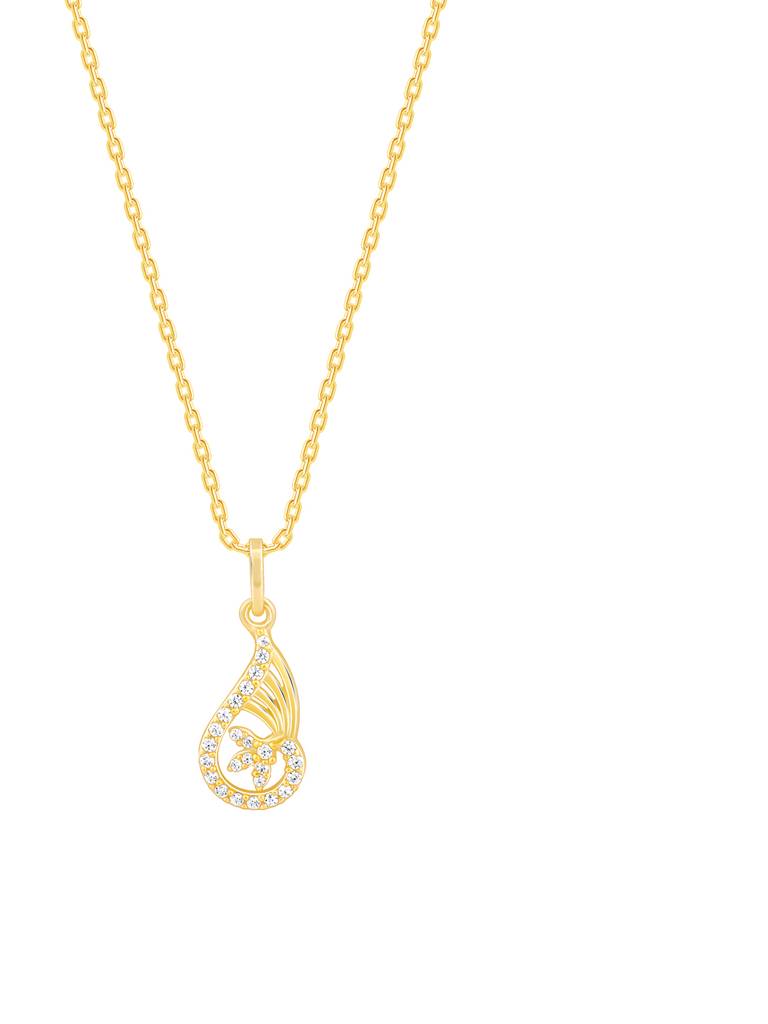 Silver Golden Aria Pendant With Link Chain : PD02415