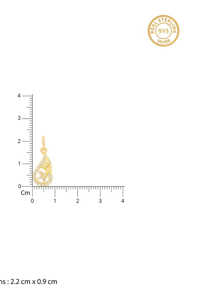 Silver Golden Aria Pendant With Link Chain : PD02415