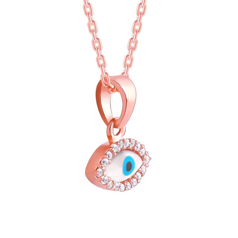 Giva 925 Silver Rose Gold Evil Eye Pendant With Link Chain| Necklace To Gift Women & Girls : PD02424