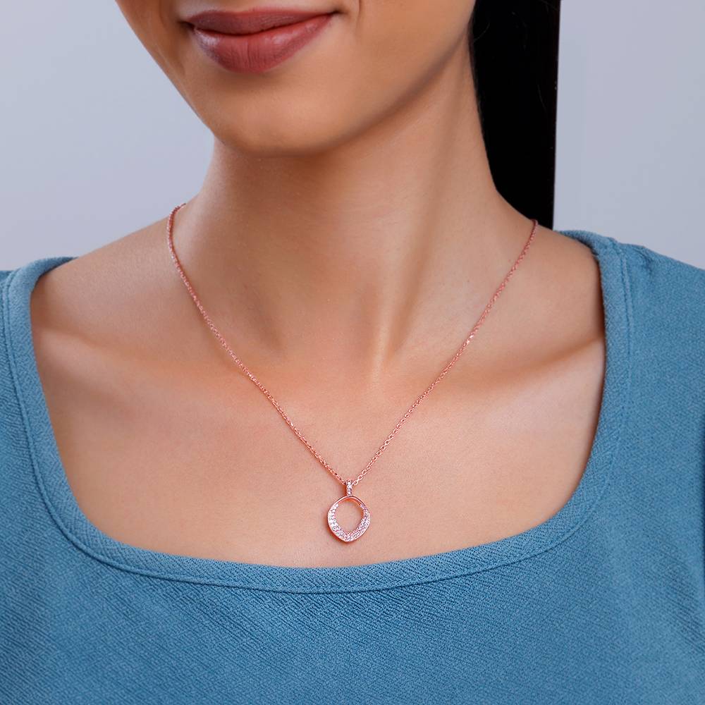 Giva 925 Silver Rose Gold Lumina Pendant With Link Chain : PD02426