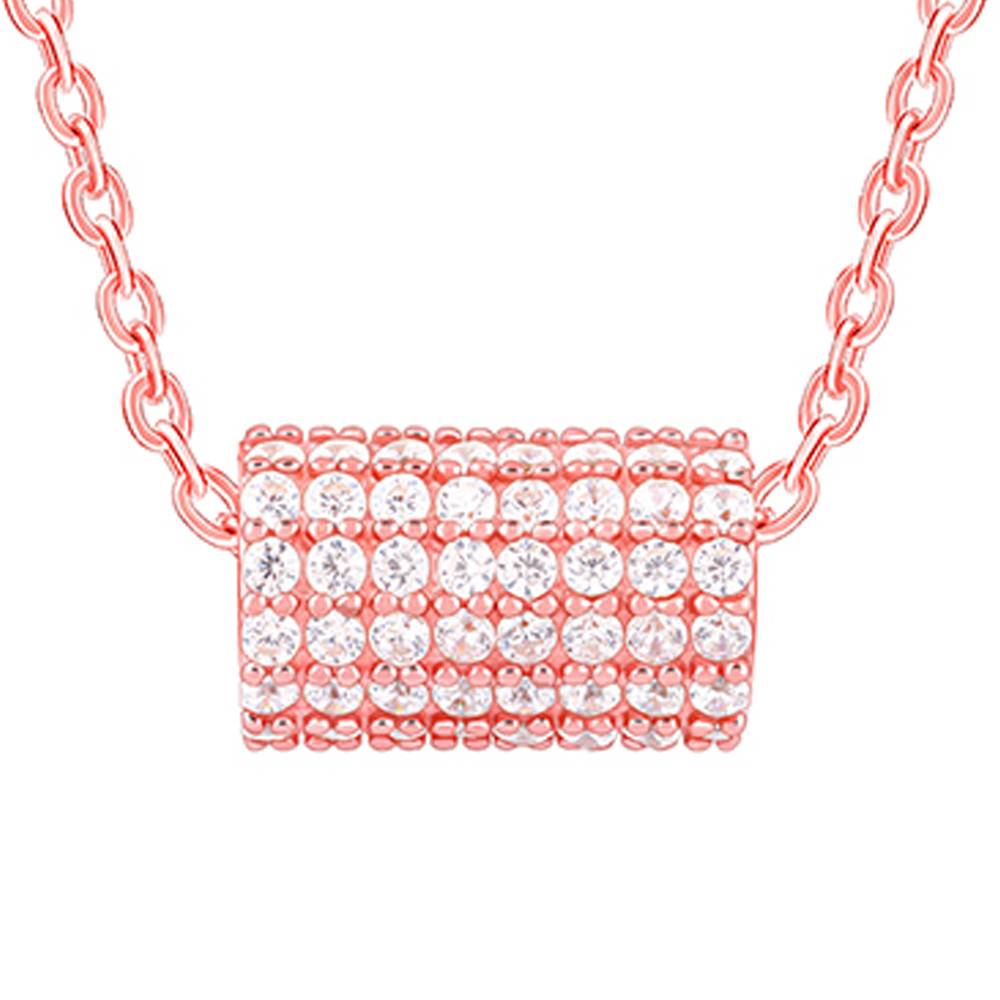 Giva 925 Silver Rose Gold Sparkling Loop Pendant With Link Chain : PD02427