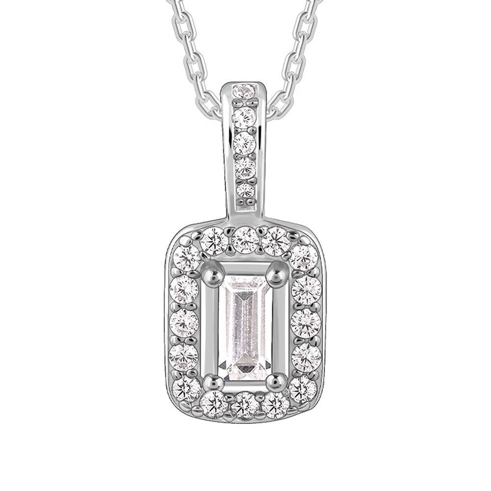 Giva 925 Silver Sparkling Zirconia Pendant With Link Chain : PD02432