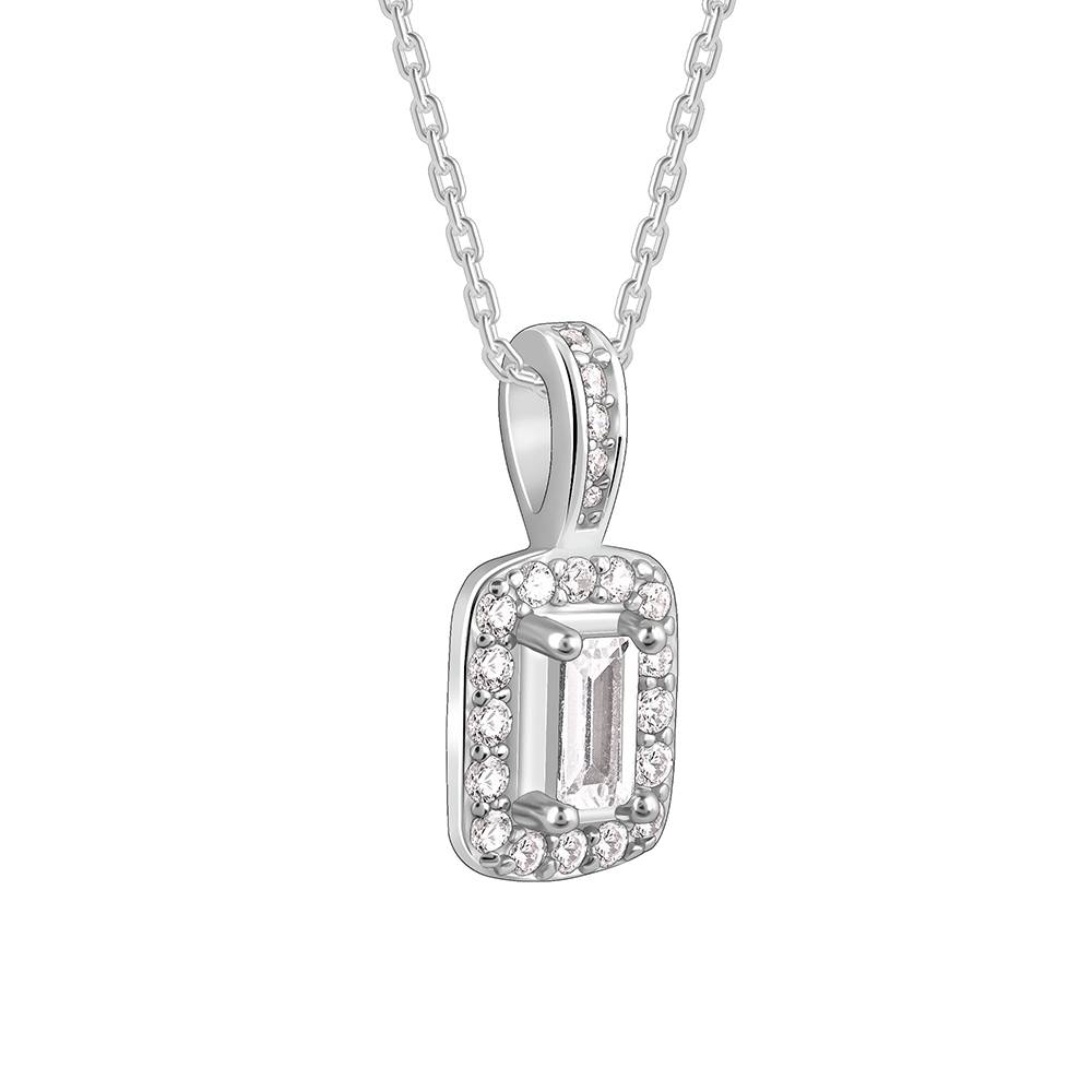 Giva 925 Silver Sparkling Zirconia Pendant With Link Chain : PD02432