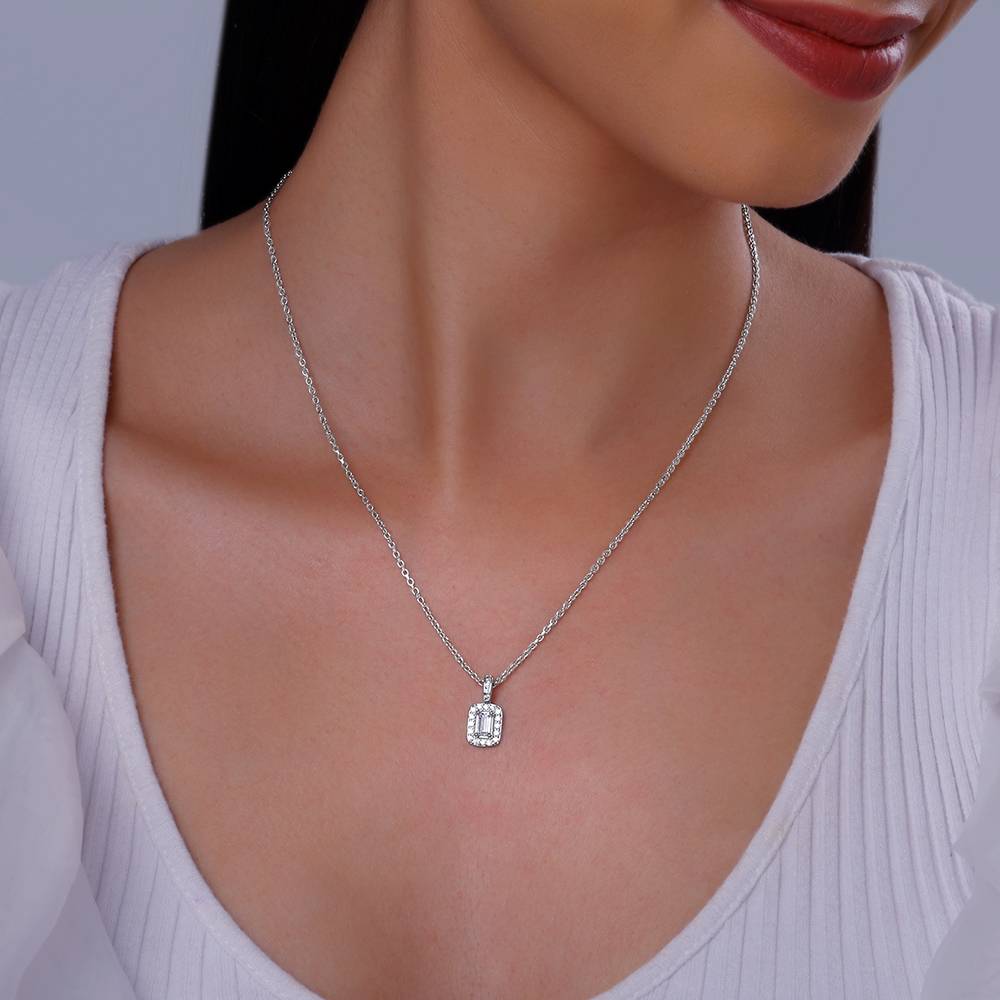 Giva 925 Silver Sparkling Zirconia Pendant With Link Chain : PD02432