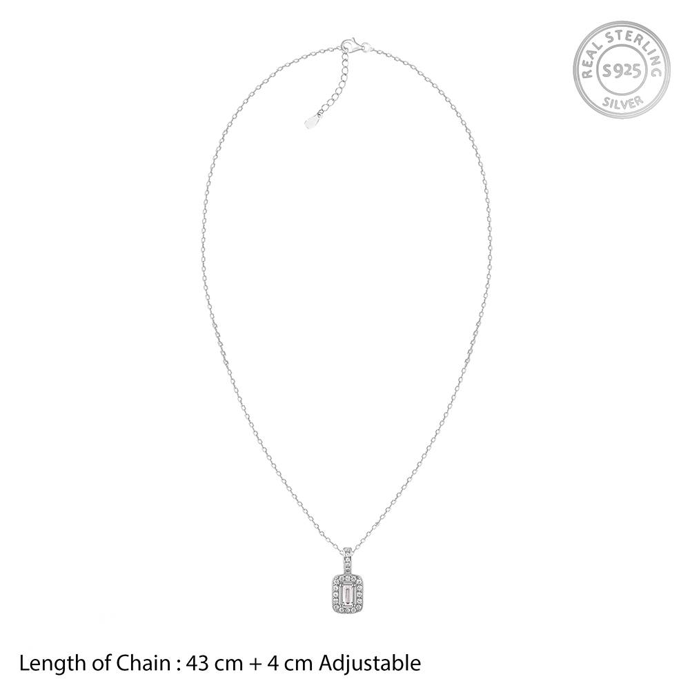 Giva 925 Silver Sparkling Zirconia Pendant With Link Chain : PD02432