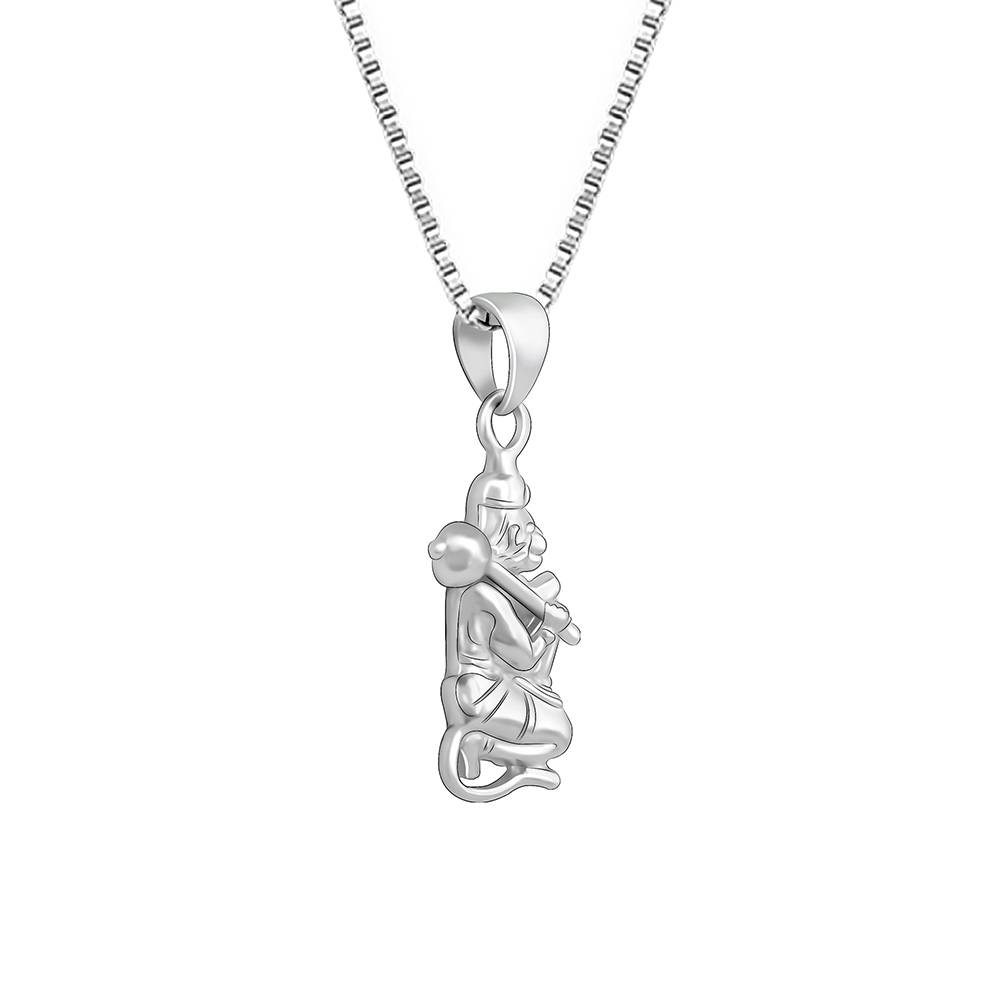 Giva 925 Silver Hanuman Pendant With Link Chain For Him : PD02436