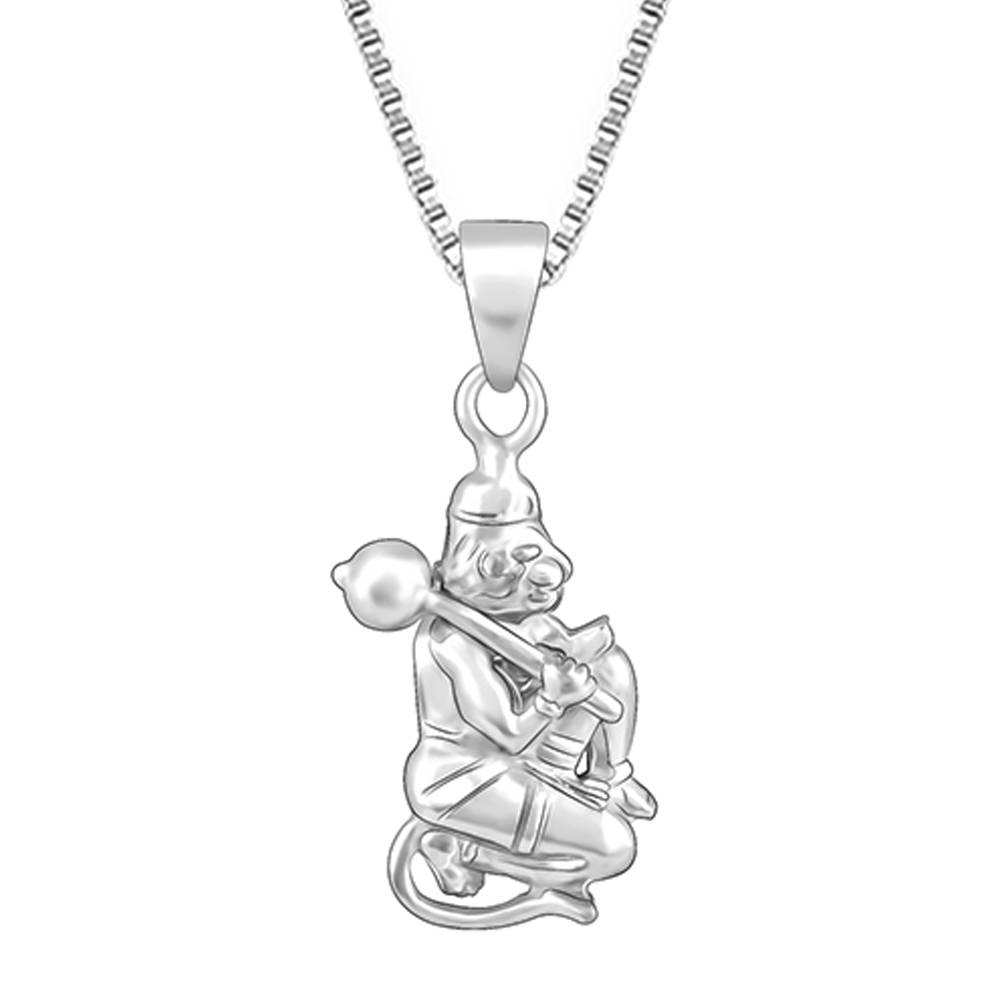 Giva 925 Silver Hanuman Pendant With Link Chain For Him : PD02436