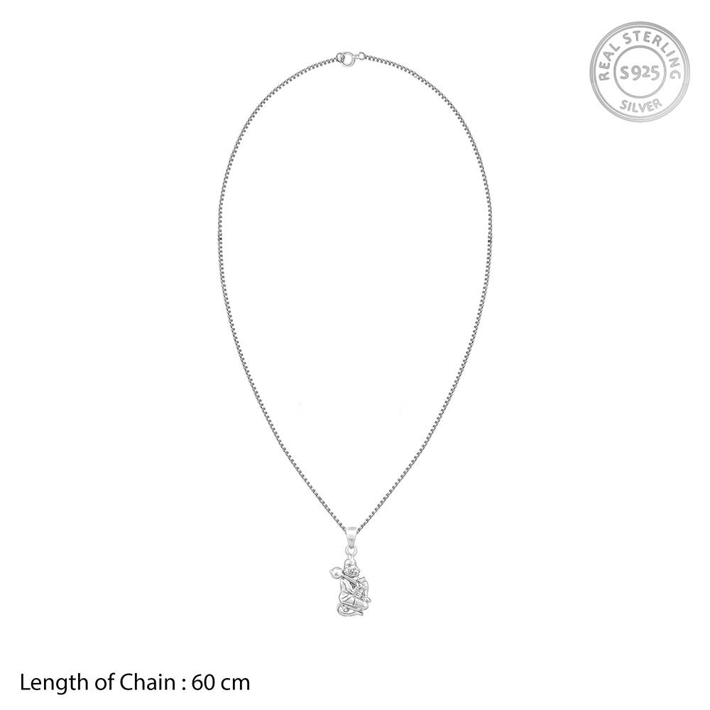 Giva 925 Silver Hanuman Pendant With Link Chain For Him : PD02436