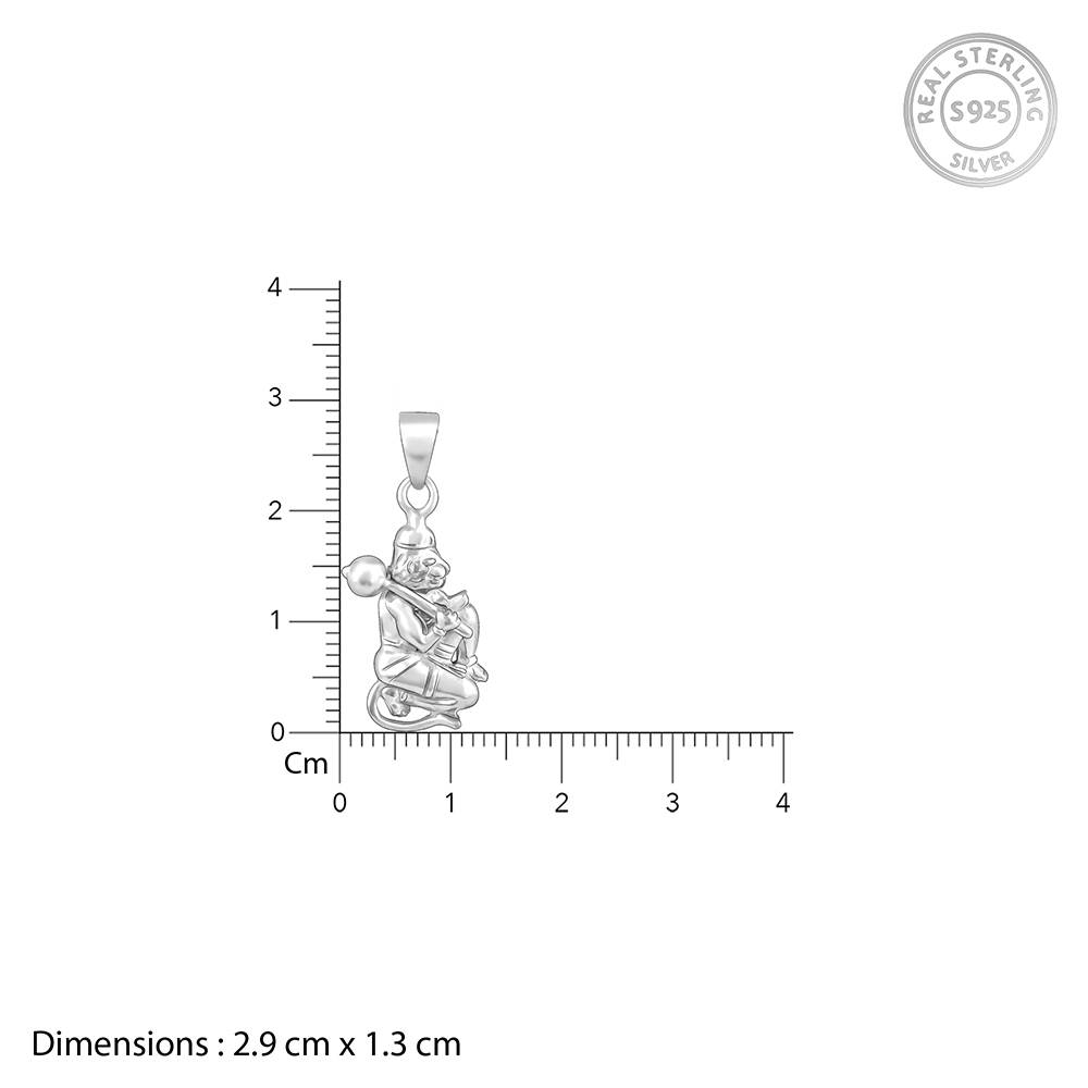 Giva 925 Silver Hanuman Pendant With Link Chain For Him : PD02436