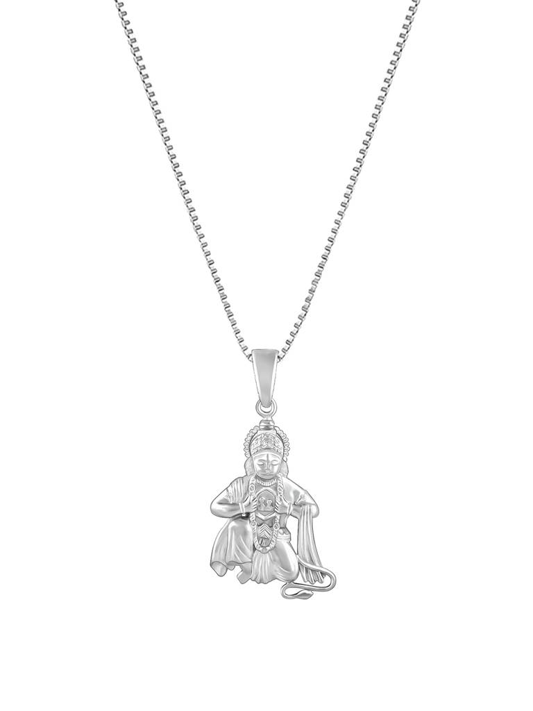 Sterling Bhakta Hanuman Pendant With Link Chain : PD02437