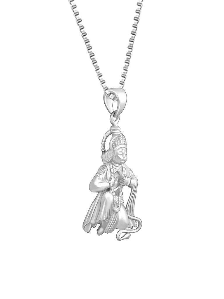 Sterling Bhakta Hanuman Pendant With Link Chain : PD02437