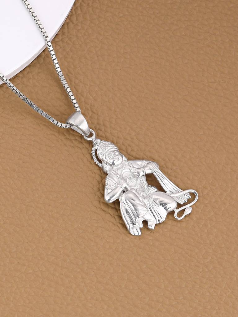 Sterling Bhakta Hanuman Pendant With Link Chain : PD02437