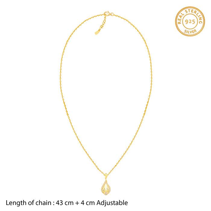 Giva 925 Sterling Silver Golden Glint Pendant With Link Chain| Necklace To Gift Women & Gi : PD02438