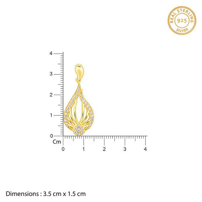 Giva 925 Sterling Silver Golden Glint Pendant With Link Chain| Necklace To Gift Women & Gi : PD02438