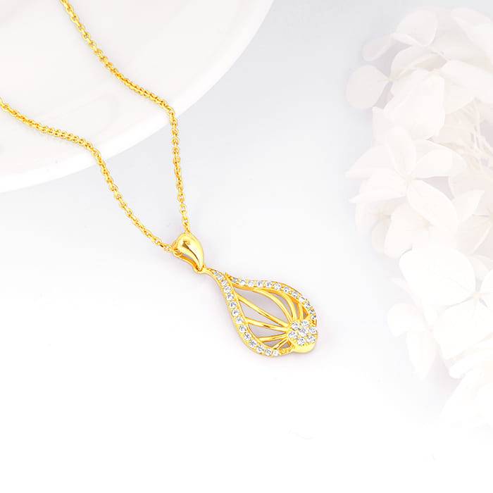 Giva 925 Sterling Silver Golden Glint Pendant With Link Chain| Necklace To Gift Women & Gi : PD02438