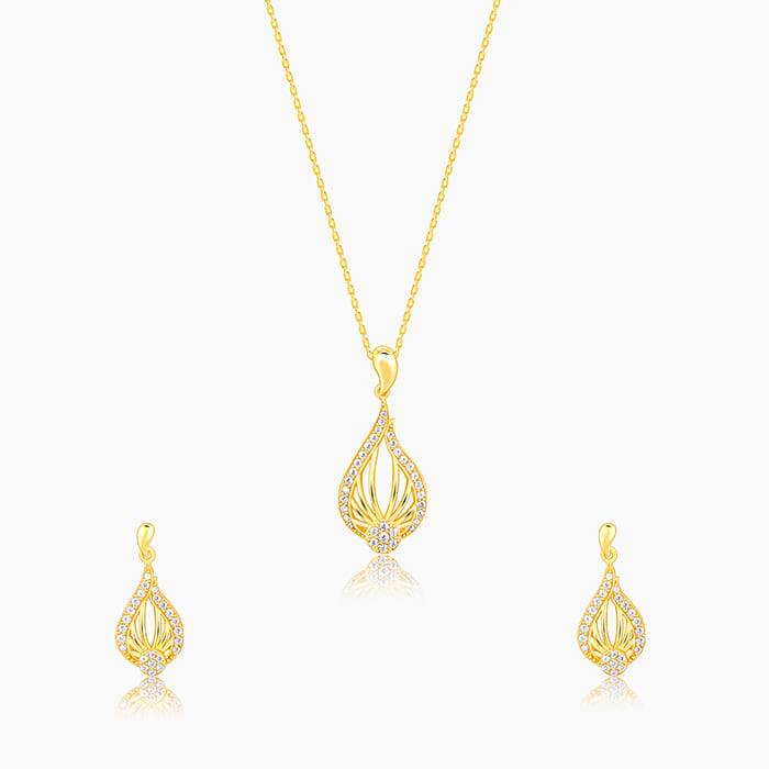 Giva 925 Sterling Silver Golden Glint Set| Gifts For Women And Girls | With Certificate Of : PD02438ER02678