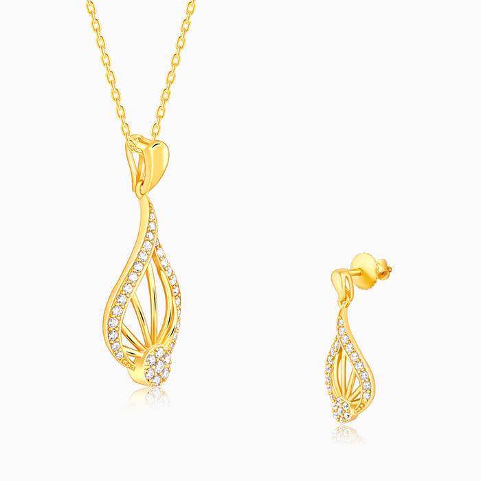 Giva 925 Sterling Silver Golden Glint Set| Gifts For Women And Girls | With Certificate Of : PD02438ER02678