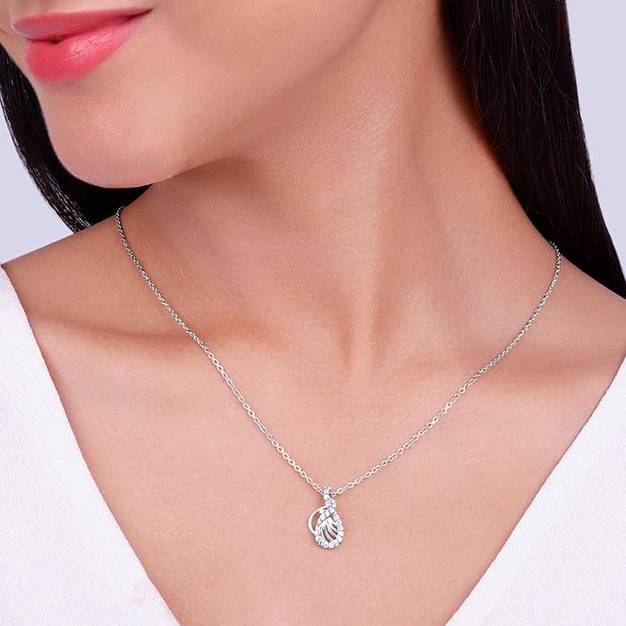 Giva 925 Sterling Silver Wave Knot Pendant With Link Chain| Necklace To Gift Women & Girls : PD02439