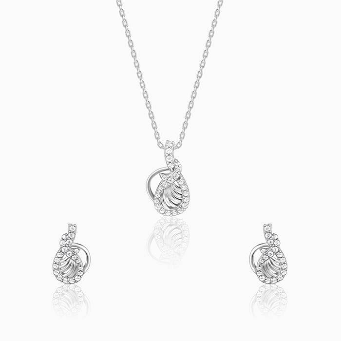 Giva 925 Sterling Silver Wave Knot Set| Gifts For Women And Girls | With Certificate Of Au : PD02439ER02677