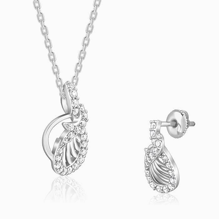 Giva 925 Sterling Silver Wave Knot Set| Gifts For Women And Girls | With Certificate Of Au : PD02439ER02677