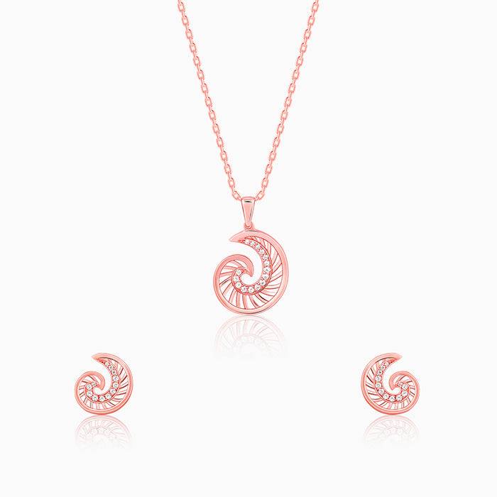 Giva 925 Sterling Silver Rose Gold Volute Set| Gifts For Women And Girls | With Certificat : PD02440ER02681