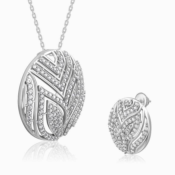 Giva 925 Silver Art Nouveau Set| Gifts For Women And Girls | With Certificate Of Authenticity And 92 : PD02441ER02679