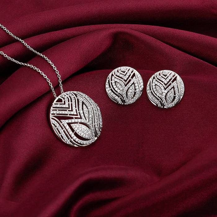 Giva 925 Silver Art Nouveau Set| Gifts For Women And Girls | With Certificate Of Authenticity And 92 : PD02441ER02679