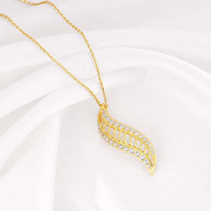 Giva 925 Sterling Silver Golden Wavelet Pendant With Link Chain| Necklace To Gift Women &  : PD02442