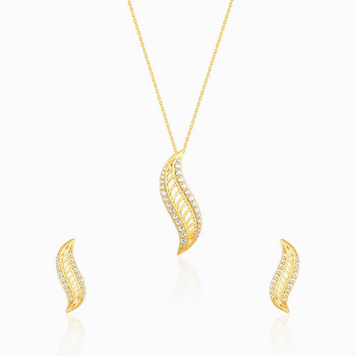 Giva 925 Sterling Silver Golden Wavelet Set| Gifts For Women And Girls | With Certificate  : PD02442ER02682