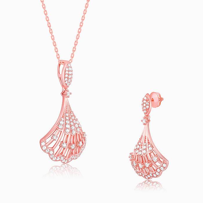 Giva 925 Sterling Silver Rose Gold Seashell Set| Gifts For Women And Girls | With Certific : PD02443ER02680