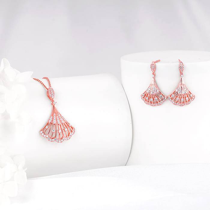 Giva 925 Sterling Silver Rose Gold Seashell Set| Gifts For Women And Girls | With Certific : PD02443ER02680
