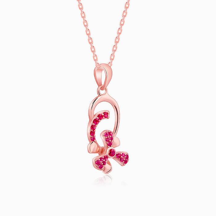 Rose Gold Pink Musli Spin Pendant With Link Chain| Necklace To Gift Women & Girls | With C : PD02447