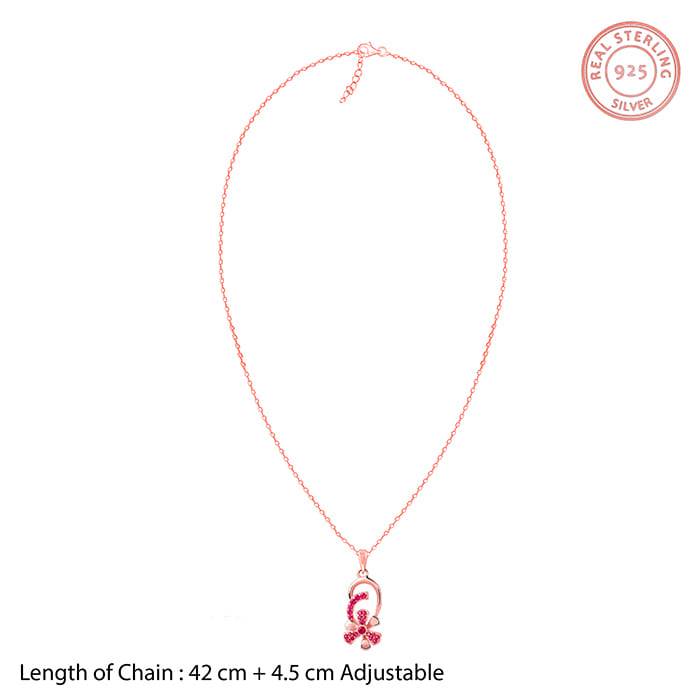 Rose Gold Pink Musli Spin Pendant With Link Chain| Necklace To Gift Women & Girls | With C : PD02447